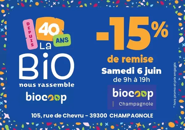 -15% de remise dans tout le magasin
